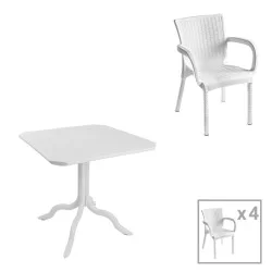 Τραπεζαρία Icon-Festive  σετ 5τεμ PP σε λευκή απόχρωση