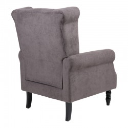 Πολυθρόνα Piore  ανθρακί ύφασμα και πόδι rubberwood σε μαύρη απόχρωση 77x80x106εκ