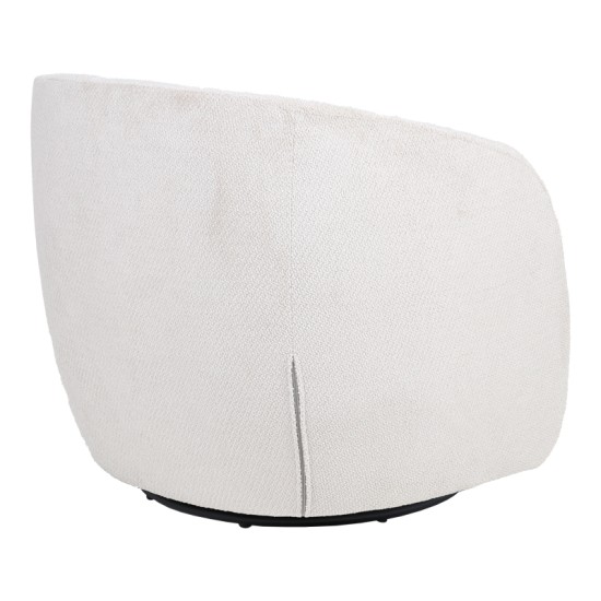 Πολυθρόνα Barrelo  περιστρεφόμενη με κρεμ ύφασμα 77x72x69εκ