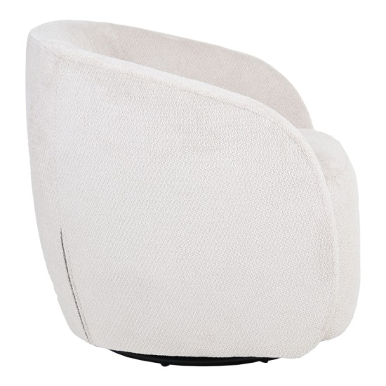 Πολυθρόνα Barrelo  περιστρεφόμενη με κρεμ ύφασμα 77x72x69εκ