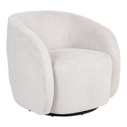 Πολυθρόνα Barrelo  περιστρεφόμενη με κρεμ ύφασμα 77x72x69εκ