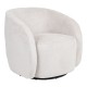 Πολυθρόνα Barrelo  περιστρεφόμενη με κρεμ ύφασμα 77x72x69εκ