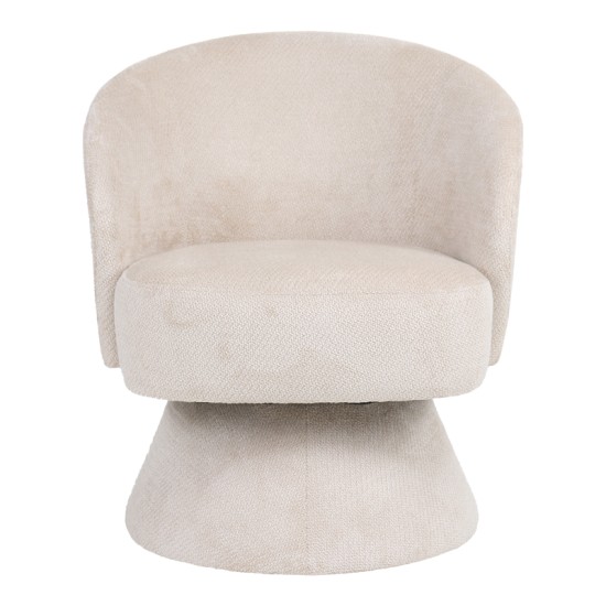 Πολυθρόνα Cioura  περιστρεφόμενη ύφασμα μπεζ 70x68x75εκ