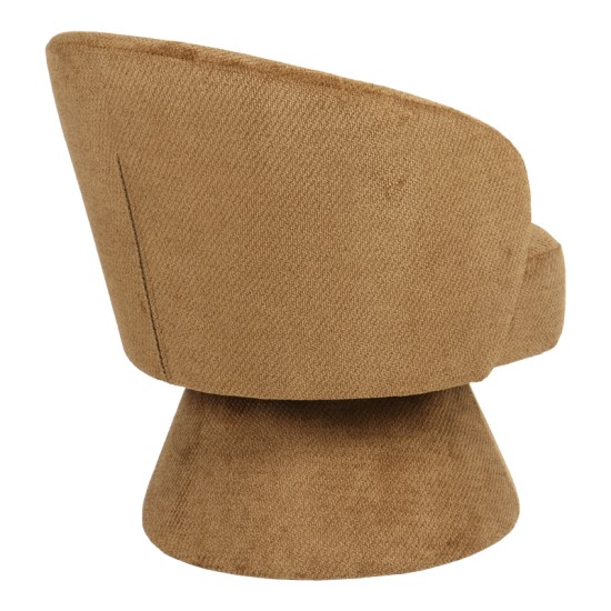 Πολυθρόνα Cioura  περιστρεφόμενη καφέ ύφασμα 70x68x75εκ