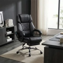 Καρέκλα γραφείου διευθυντή Thrive  Premium Quality μηχανισμός massage-θερμαινόμενη πλάτη pu μαύρο