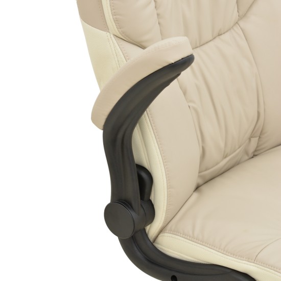 Καρέκλα γραφείου διευθυντή Stellar  pu σε μπεζ-εκρού απόχρωση 70x77x110-119εκ