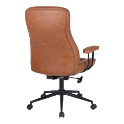 Καρέκλα γραφείου διευθυντή Philareti  καφέ PU 74x71,5x108-118εκ