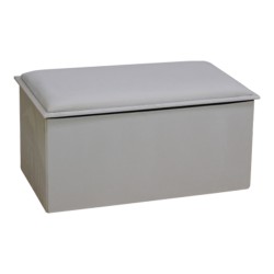 Σκαμπό-μπαούλο Koper  βελούδο σε μπεζ απόχρωση 76x38x38εκ