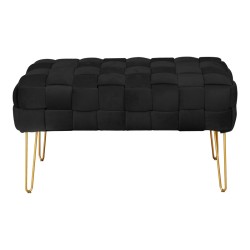 Σκαμπό Wenzo  βελούδο σε μαύρη απόχρωση 82x43x46εκ