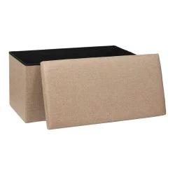 Σκαμπό-μπαούλο Greatness  ύφασμα μπεζ-καφέ 76x38x38εκ