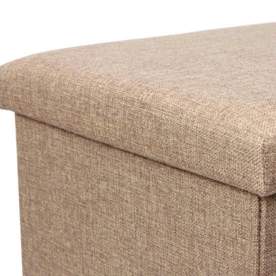 Σκαμπό-μπαούλο Greatness  ύφασμα μπεζ-καφέ 76x38x38εκ