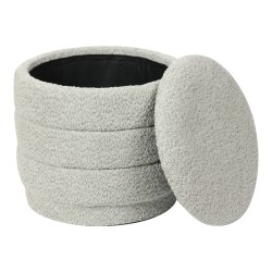 Σκαμπό-μπαούλο Bettia  μπουκλέ μέντα Φ41x38.5εκ