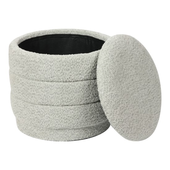 Σκαμπό-μπαούλο Bettia  μπουκλέ μέντα Φ41x38.5εκ