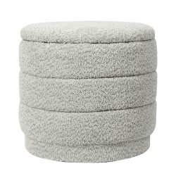 Σκαμπό-μπαούλο Bettia  μπουκλέ μέντα Φ41x38.5εκ