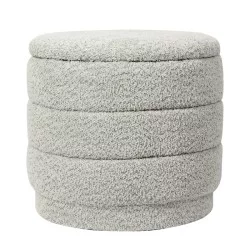 Σκαμπό-μπαούλο Bettia  μπουκλέ μέντα Φ41x38.5εκ