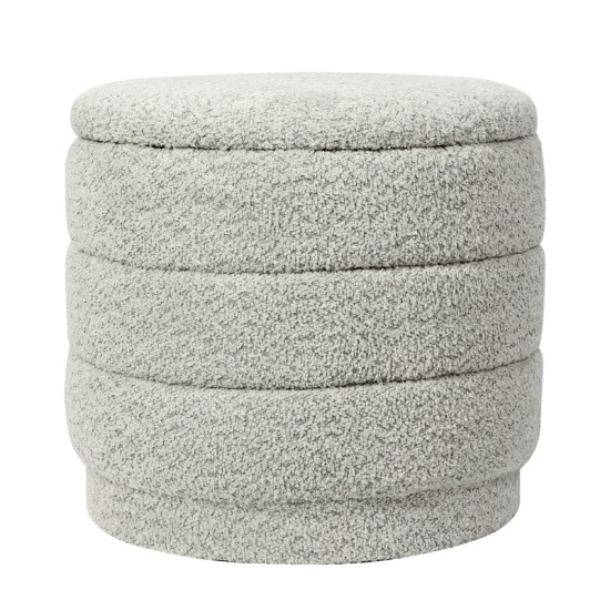 Σκαμπό-μπαούλο Bettia  μπουκλέ μέντα Φ41x38.5εκ