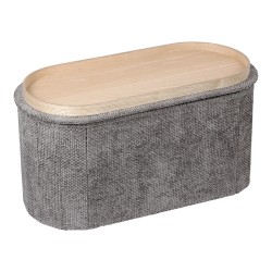 Σκαμπό-μπαούλο Trebia  γκρι ύφασμα 76x38x38εκ