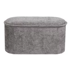 Σκαμπό-μπαούλο Trebia  γκρι ύφασμα 76x38x38εκ