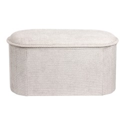 Σκαμπό-μπαούλο Trebia  κρεμ ύφασμα 76x38x38εκ