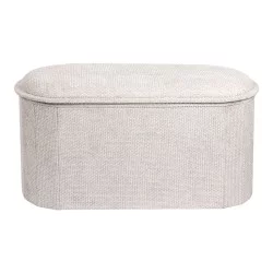 Σκαμπό-μπαούλο Trebia  κρεμ ύφασμα 76x38x38εκ