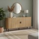 Μπουφές Scandi  MDF φυσικό με μεταλλικά μαύρα πόδια 170x45x80εκ