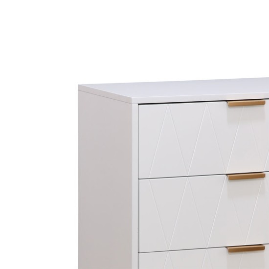 Συρταριέρα Culture pakoworld με 4 συρτάρια λευκό-χρυσό 60x34x91εκ Model: 260-000014