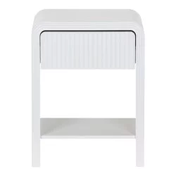 Κομοδίνο Zeplen  MDF σε λευκή απόχρωση 40x30x53εκ