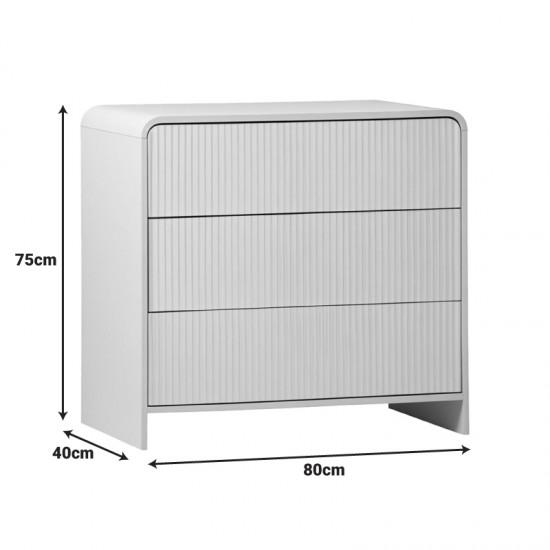 Συρταριέρα Zeplen MDF σε λευκή απόχρωση 80x40x75εκ Συρταριέρα Zeplen MDF σε λευκή απόχρωση 80x40x75εκ