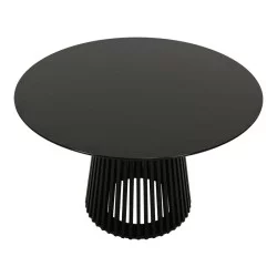 Τραπέζι Domonic  mdf σε μαύρη απόχρωση Φ120x75εκ