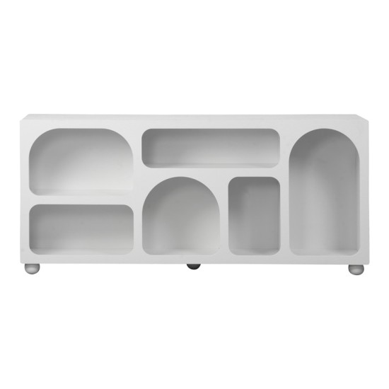 Μπουφές Emersi  με ράφια mdf σε λευκή απόχρωση 164x34x76εκ