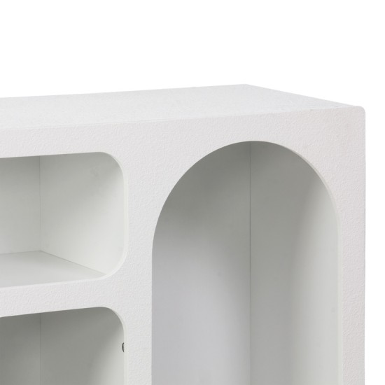 Μπουφές Emersi  με ράφια mdf σε λευκή απόχρωση 164x34x76εκ