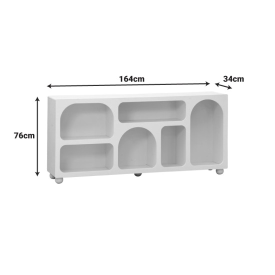 Μπουφές Emersi  με ράφια mdf σε λευκή απόχρωση 164x34x76εκ