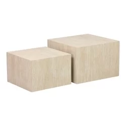 Βοηθητικά τραπέζια Coffina  σετ 2τεμ mdf σε όψη τραβερτίνας