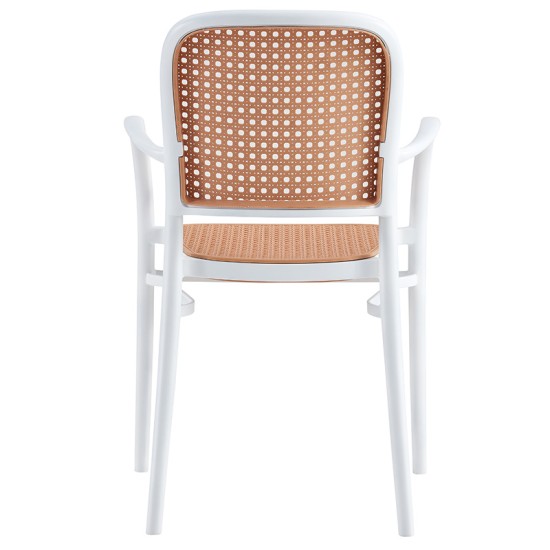 Πολυθρόνα Juniper pakoworld με UV protection PP μπεζ- λευκό 56x52.5x86.5εκ. Model: 262-000003