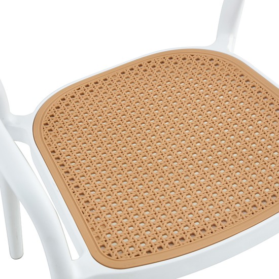 Πολυθρόνα Ember pakoworld με UV protection PP μπεζ- λευκό 52.5x56.5x81εκ. Model: 262-000005