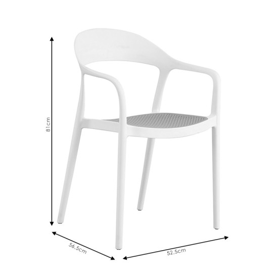 Πολυθρόνα Ember  με UV protection PP μπεζ-μαύρο 52.5x56.5x81εκ. Model: 262-000006