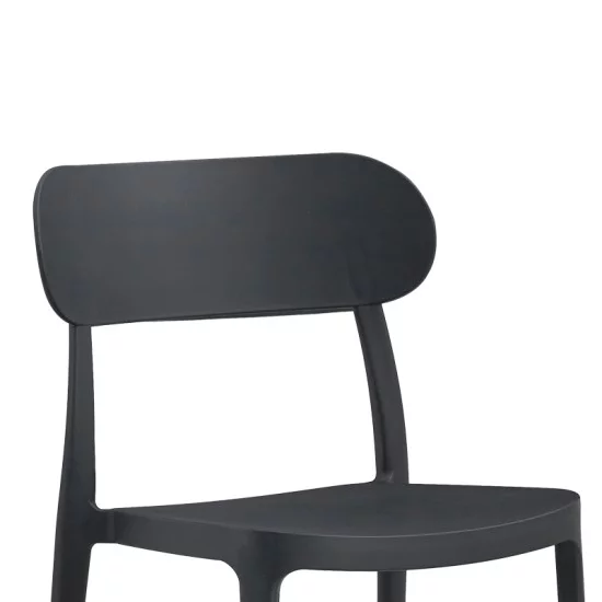 Καρέκλα Amvroan στοιβαζόμενη  με UV protection ανθρακί pp 51x49x79.5εκ