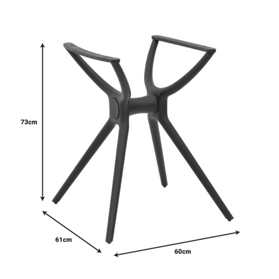 Βάση τραπεζιού Herno  μαύρο pp 60x61x73εκ Model: 262-000041