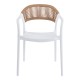 Πολυθρόνα Ankara  στοιβαζόμενη pp-pe rattan σε λευκή-φυσική απόχρωση 54x55.5x77εκ