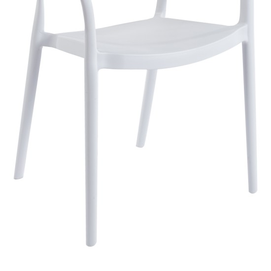 Πολυθρόνα Ankara  στοιβαζόμενη pp-pe rattan σε λευκή-φυσική απόχρωση 54x55.5x77εκ