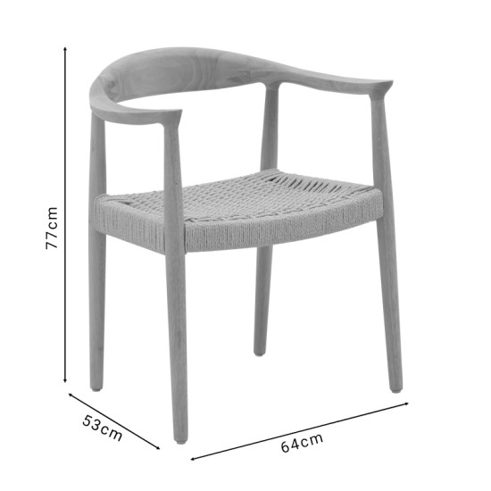 Πολυθρόνα Juvan  φυσικό rubberwood 64x53x77εκ Model: 263-000024