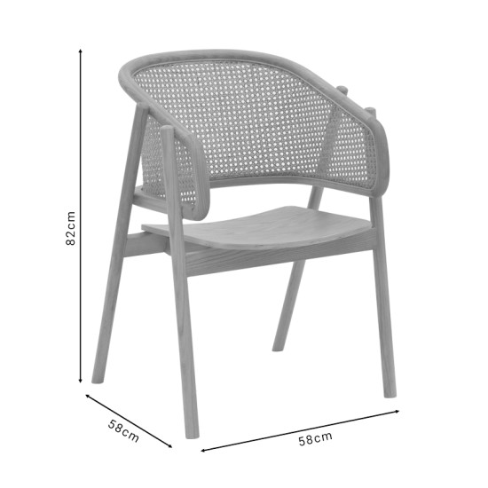 Πολυθρόνα Wenzy  φυσικό μασίφ ξύλο toon 58x58x82εκ Model: 263-000028