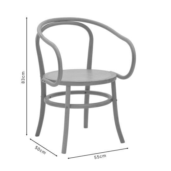 Πολυθρόνα Verfie  φυσικό ξύλο οξιάς 55x50x83εκ Model: 263-000029