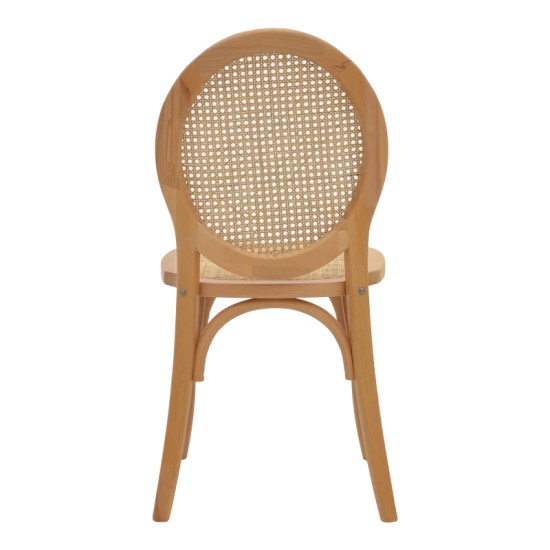 Καρέκλα Camil  φυσικό ξύλο οξιάς-φυσικό rattan 45x50x94εκ Model: 263-000030