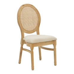 Καρέκλα Canco  φυσικό rubberwood-φυσικό rattan 50x55x98εκ