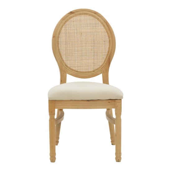 Καρέκλα Canco  φυσικό rubberwood-φυσικό rattan 50x55x98εκ Model: 263-000032