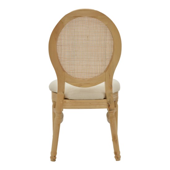 Καρέκλα Canco  φυσικό rubberwood-φυσικό rattan 50x55x98εκ Model: 263-000032