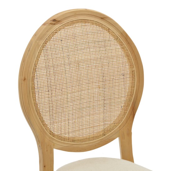 Καρέκλα Canco  φυσικό rubberwood-φυσικό rattan 50x55x98εκ Model: 263-000032