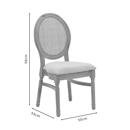 Καρέκλα Canco  φυσικό rubberwood-φυσικό rattan 50x55x98εκ Model: 263-000032