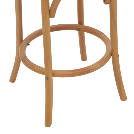 Σκαμπό μπαρ Thonet  φυσικό ξύλο οξιάς-έδρα φυσικό rattan 41x50x105εκ Model: 263-000039